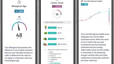 The lead image shows screenshots of Viome Life Sciences.