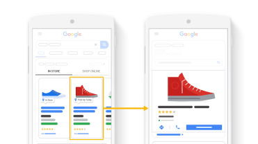 Mock up of Google's local inventory ads