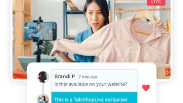 A mockup of what a TalkShopLive livestream looks like