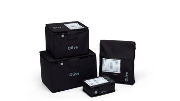 Olive reusable boxes and envelopes